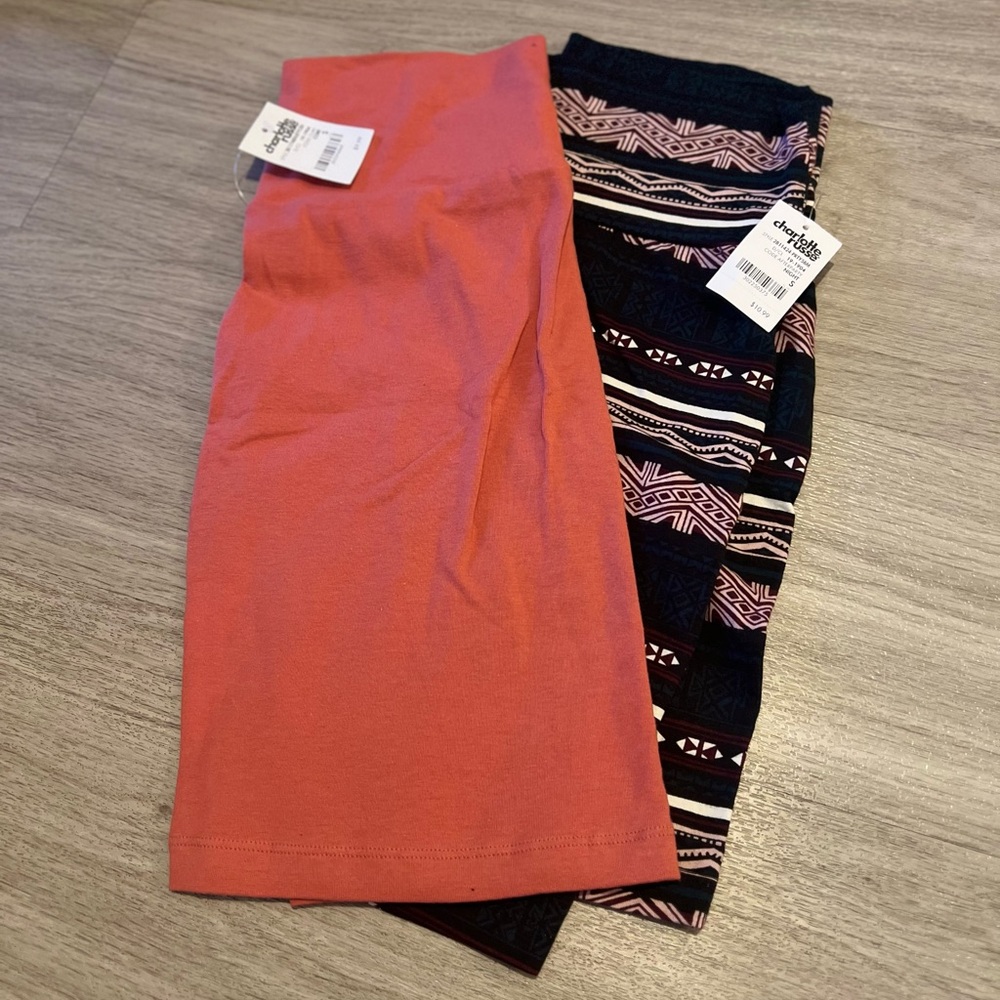 Vintage Charlotte Russe Pink and Black Aztec Midi Pencil Skirt Set Casual